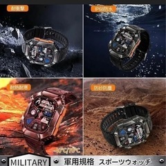 ⭐️未使用に近い 軍用規格 最新 スマートウォッチ 黒 GPS 心拍数 血中酸素コンパス 健康ギフト 650mAhバッテリー 2.0インチの画像