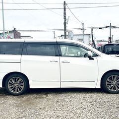 審査通過実績多数！！自社ローンでお悩みを解決！！ローンに強い！！(在庫番号216）日産 エルグランド2.5 250ハイウェイスターS アーバンクロム 4WD　本州仕入　エアロ　寒冷地 後席モニター （ブリリアントホワイトパール3コートパール）　カーリース　札幌　函館　全国　自社分割　リース　ネオドライブローンの窓口　マイネオオートローンの画像