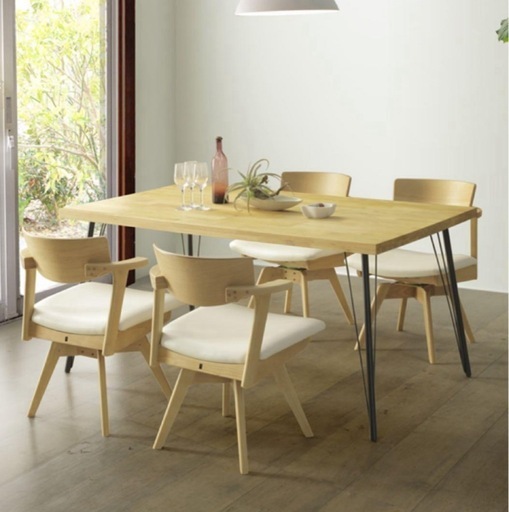 WeDoStyle ピッコラダイニング5点セット、オーク無垢材