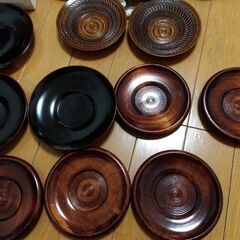 茶托セット★山中漆器他★木製茶托の画像