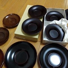 茶托セット★山中漆器他★木製茶托の画像
