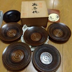 茶托セット★山中漆器他★木製茶托の画像