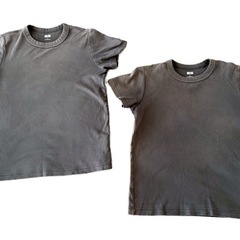 クルーネックT UNIQLO 2枚セット 黒　ブラックの画像
