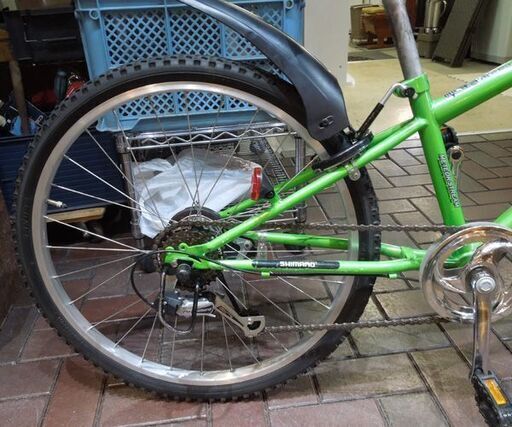 24インチ MTBスタイル 自転車 6段切替 グリーン カゴ付き カギ1個 札幌市東区 新道東店