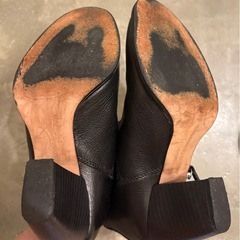 訳あり品､ZARA  サイドゴアブーツ レザー メタリック スタッズ 37サイズ ブラック 黒の画像