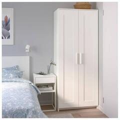 IKEA イケア BRIMNES ブリムネス
ワードローブ扉2枚付 美品の画像