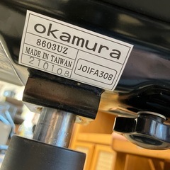 T2506-380 okamura オフィスチェア ブルー キャスター付き キズ汚れ有りの画像