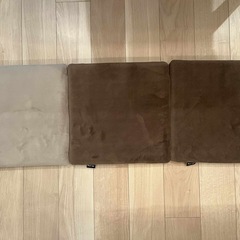 クッション ベージュ・茶色の3個セットの画像