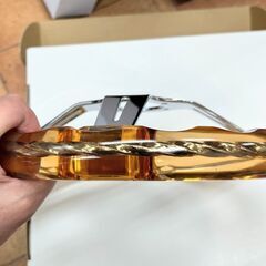 カスタム ツイスト アクリル クリア クリスタル ステアリング 橙 ハンドル 約35φ 14インチ ローライダー 旧車 ホットロッド キャルルック ヒットマンの画像