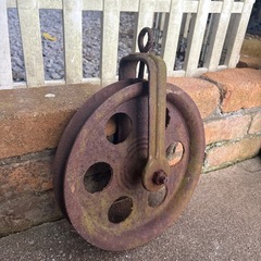 昭和初期使用★ 当時の井戸水の滑車　アンティーク つるべ 古道具の画像