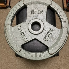 筋トレ、トレーニング　バーベルプレート  15kg 2枚