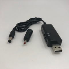 【132】新品1本 LEDディスプレイ付きDC電源アダプタケーブル 5V to 9V/12V、5.5mm/3.5mmジャックコネクタ、0.8Mの画像