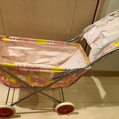 昭和レトロ　人形用　ベビーカー ビンテージ品の画像