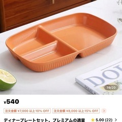ワンプルート皿×4枚（仕切り付き）の画像