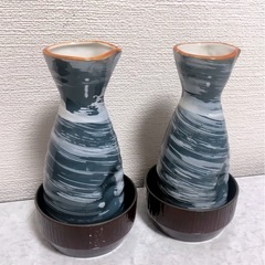 昭和レトロな徳利と受け皿　2個セット