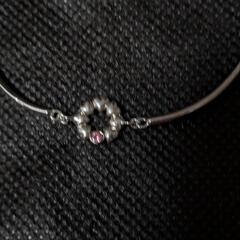クレージュ ブレスレット ピンククリスタルビジュー  シルバーの画像
