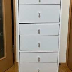 6つ引き出し付きカラーボックスの画像