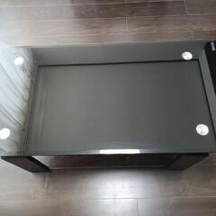 強化ガラステーブル(2段/ブラック)の画像