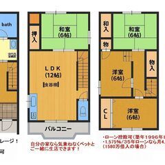 寝屋川市春日町 4LDK シャッター付ガレージ！（2台駐車…
