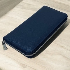 【新品】ヴァンキッシュ VANQUISH 長財布 ネイビー 牛革 ラウンドファスナーの画像