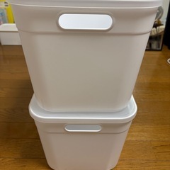 蓋付きカラーボックスホワイト×2の画像