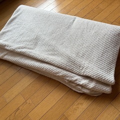 取りに来てくださる方に！無印良品 大判サイズ 2枚 202×188センチ 薄手 フリースブランケット ダブルサイズ 洗濯済みの画像
