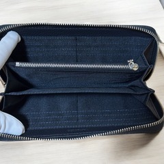 【新品】ヴァンキッシュ VANQUISH 長財布 ネイビー 牛革 ラウンドファスナーの画像