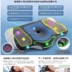 枕 首が痛くならない 低反発 まくら 低反発枕【耳と後頭部の凹型中空設計・新素材モーダル綿 枕カバー・低め高め調整可能】安眠枕 三層構造 仰向け寝 横向き寝 うつ伏せ寝 通気性 カバー洗濯可 の画像