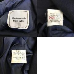 日本製★パパス/Mademoiselle NONNON★GUABELLO生地/秋冬テーラードジャケット/ブレザー【レディースM/ネイビー/紺】の画像