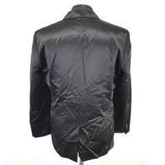 日本製★COMME CA MEN【コムサ メン】 秋冬テーラードジャケット 【メンズ48/L/黒/black/ストライプ】総裏地/シングル/Jacket◆BJ006-hの画像