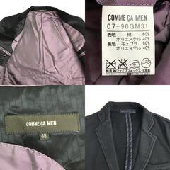 日本製★COMME CA MEN【コムサ メン】 秋冬テーラードジャケット 【メンズ48/L/黒/black/ストライプ】総裏地/シングル/Jacket◆BJ006-hの画像