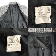 日本製★UNTITLED【アンタイトル】 テーラードジャケット レディース【size:2/M/白×黒/white×black】シングル/ツイードジャケット/総裏地/Jacket◆BJ009-gの画像