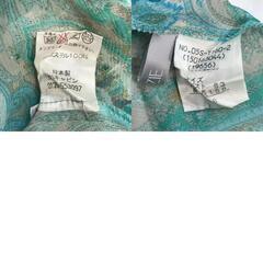 日本製/美品★ZAZIE【ザジ】七分袖 カットソー レディース【size:38/M/水色系/ペイズリー】シースルー/Tops◆BJ009-hの画像