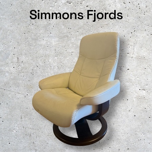 【美品】シモンズ Simmons Fjords リクライニングチェア 回転 書類
