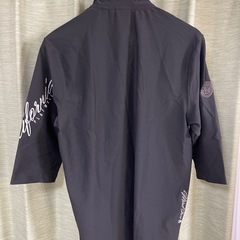 ガッチャゴルフ メンズ 半袖 五分袖　ポロシャツ ラメ 総柄 ロゴ GOTCHA GOLF ゴルフウェア　サイズLの画像
