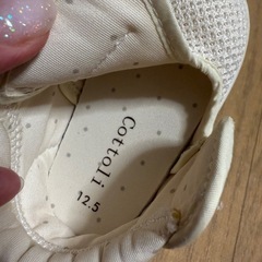 ベビーシューズ　白　アイボリー　12.5cm バースデイ　cottoli 女の子の画像