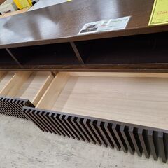 J9921【リユースのサカイ柏店】TV台　和モダン　タモ天然木格子リビング収納　タモ材　クリーニング済み　の画像