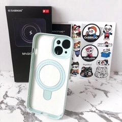 新品✨️ iPhone15 ケース マット グリーン 緑 スタン...