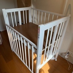 【美品】ベビーベッド　ミニ　ハイタイプ　日本製　石崎家具の画像