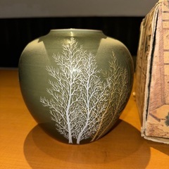 九谷焼　花瓶　6寸　木立の画像