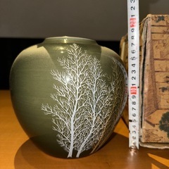九谷焼　花瓶　6寸　木立の画像