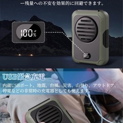 ファン 多機能 腰掛け/首掛け/卓上/手持ち 6000mAh大容量 腰掛けの画像