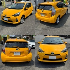 トヨタ アクア1.5 Sイエロー系  R9年7月車検付きドライブレコーダー付き、キーレス！燃費最高！の画像
