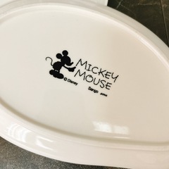 食器 白　ミッキーマウス ディズニー Mickey モノクロ 白い食器 プレート 2枚セットの画像