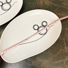 食器 白　ミッキーマウス ディズニー Mickey モノクロ 白い食器 プレート 2枚セットの画像