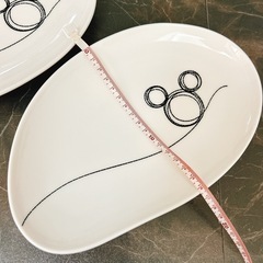 食器 白　ミッキーマウス ディズニー Mickey モノクロ 白い食器 プレート 2枚セットの画像