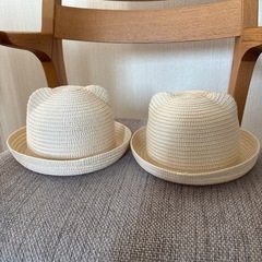 ベビー麦わら帽子2つセットの画像