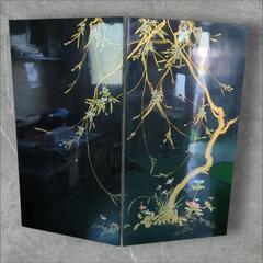 金屏風 虎の絵 二曲一隻　衝立　パーテーションの画像