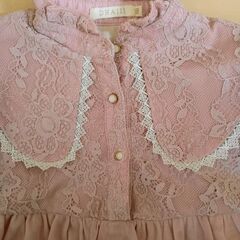 美品くすみピンク🩷総レースワンピース/100cm前後の画像