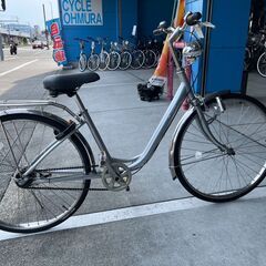 【大人用】整備済中古自転車 ブリヂストン 26型ルネ 銀色 <自転車のオオムラ 静岡店>の画像